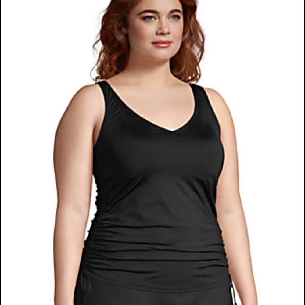 Land’s End Plus Standard adjustable sides straps Vneck underwire tankini Various - Picture 5 of 7